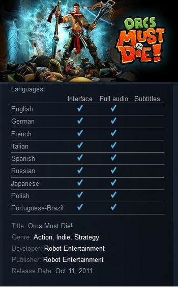 Orcs Must Die! (steam) - Click Image to Close